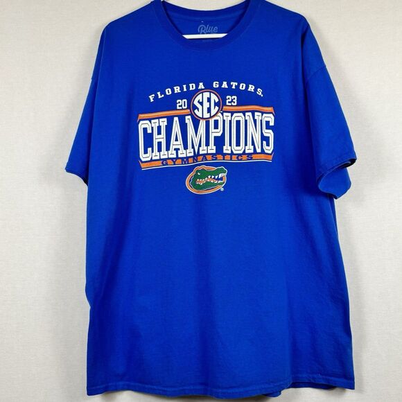 Florida Gators 2023 SEC Gymnastics Champions Shirt XXL Blue NCAA Tee Blue 84 - Picture 1 of 10